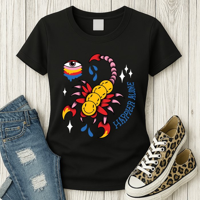 Happier Alone Centipede Womens T-Shirt