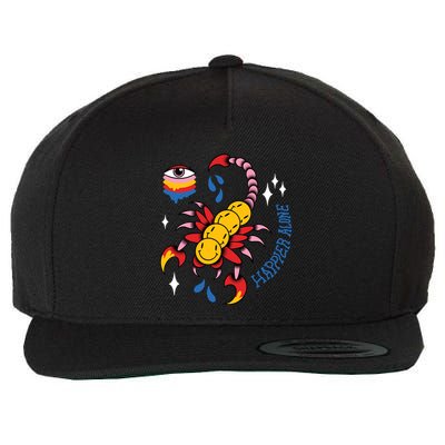 Happier Alone Centipede Wool Snapback Cap
