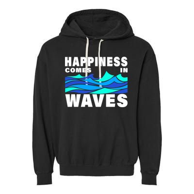 Happiness Comes In Waves Garment-Dyed Fleece Hoodie