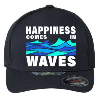 Happiness Comes In Waves Flexfit Unipanel Trucker Cap