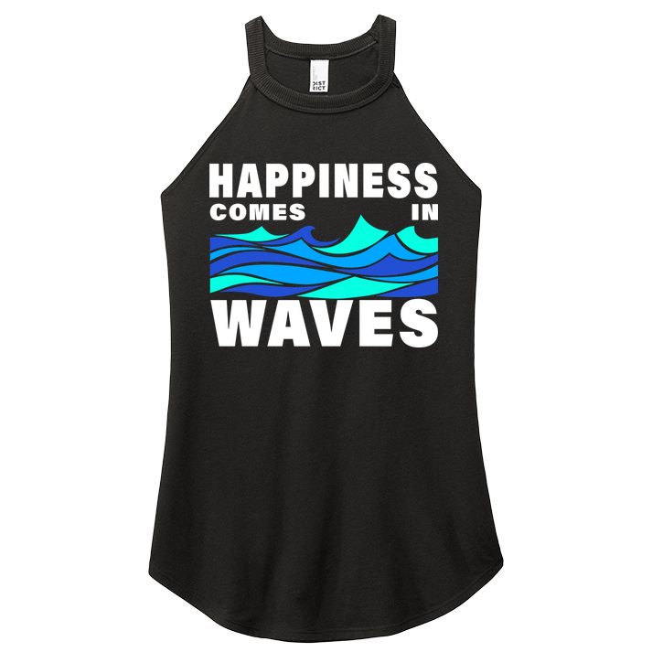 Happiness Comes In Waves Women's Perfect Tri Rocker Tank
