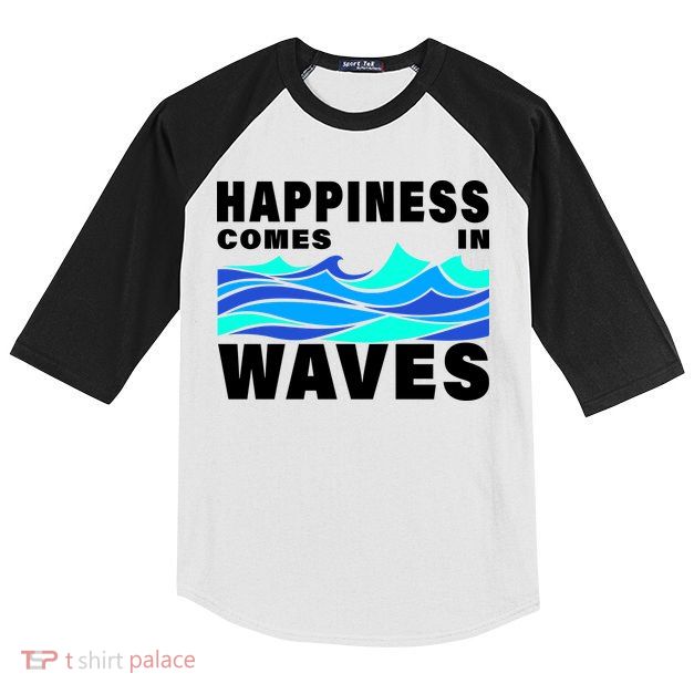 Happiness Comes In Waves Kids Colorblock Raglan Jersey