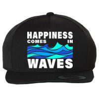 Happiness Comes In Waves Wool Snapback Cap