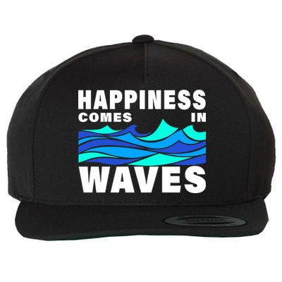 Happiness Comes In Waves Wool Snapback Cap