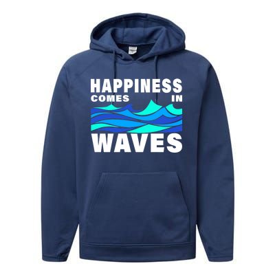 Happiness Comes In Waves Performance Fleece Hoodie