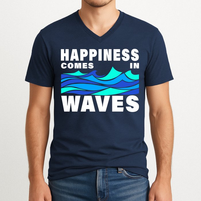 Happiness Comes In Waves V-Neck T-Shirt