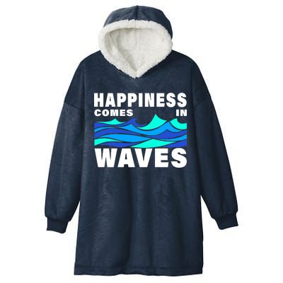 Happiness Comes In Waves Hooded Wearable Blanket