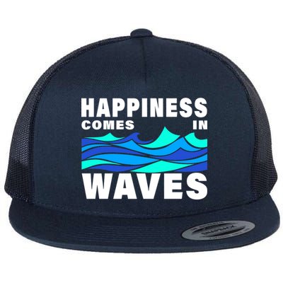 Happiness Comes In Waves Flat Bill Trucker Hat