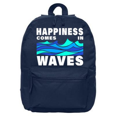 Happiness Comes In Waves 16 in Basic Backpack