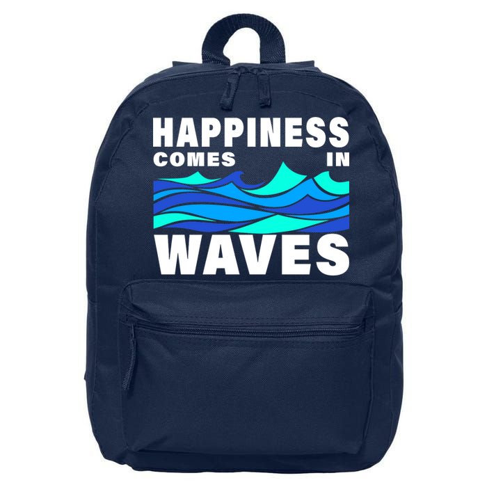 Happiness Comes In Waves 16 in Basic Backpack