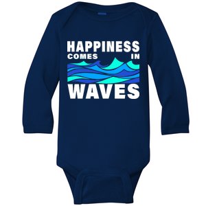 Happiness Comes In Waves Baby Long Sleeve Bodysuit