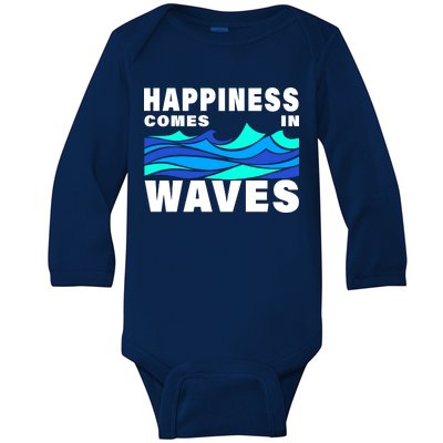 Happiness Comes In Waves Baby Long Sleeve Bodysuit