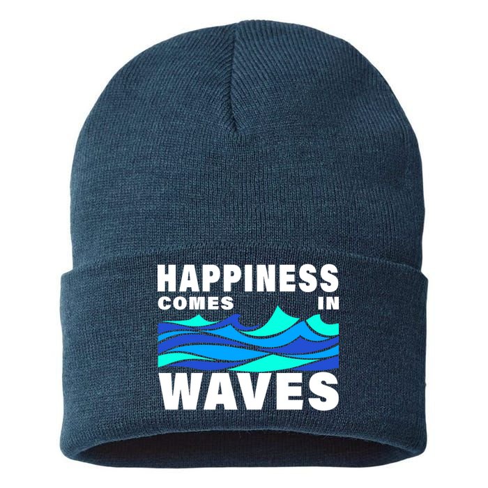 Happiness Comes In Waves Sustainable Knit Beanie