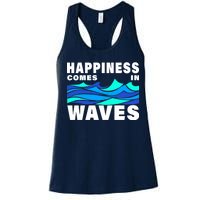 Happiness Comes In Waves Women's Racerback Tank