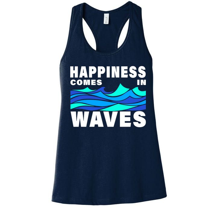 Happiness Comes In Waves Women's Racerback Tank