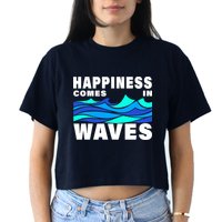 Happiness Comes In Waves Crop Top