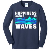 Happiness Comes In Waves Kids Long Sleeve Shirt