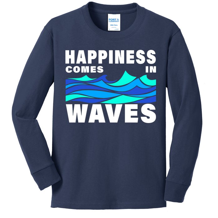 Happiness Comes In Waves Kids Long Sleeve Shirt