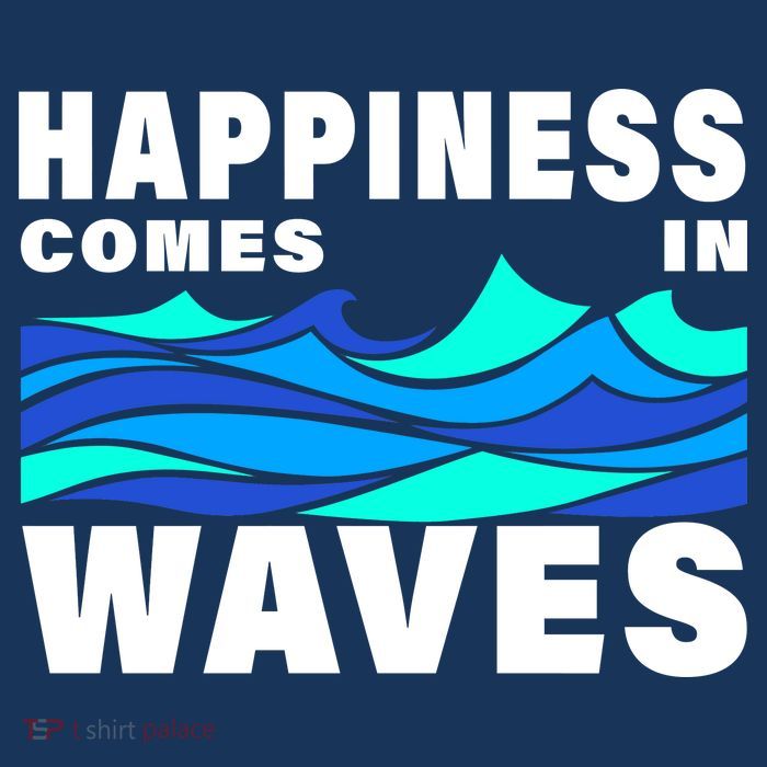 Happiness Comes In Waves Short Acrylic Beanie