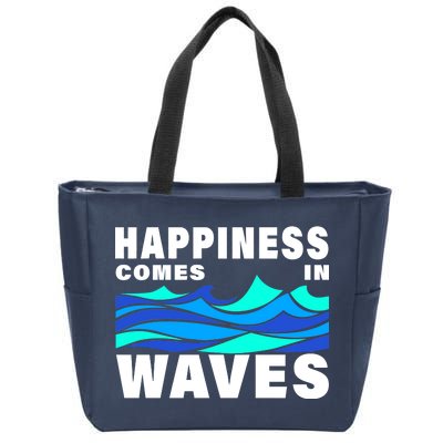 Happiness Comes In Waves Zip Tote Bag