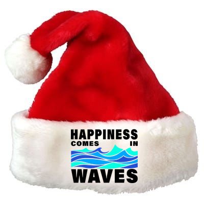 Happiness Comes In Waves Premium Christmas Santa Hat