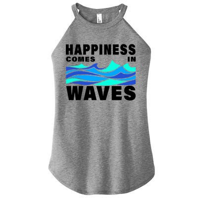 Happiness Comes In Waves Women's Perfect Tri Rocker Tank