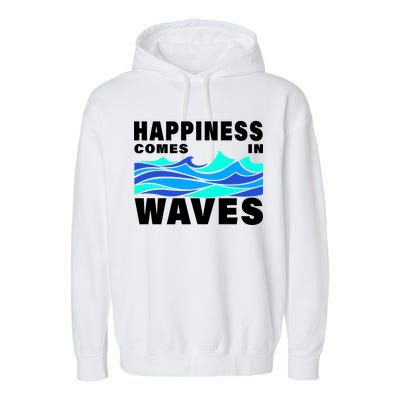 Happiness Comes In Waves Garment-Dyed Fleece Hoodie