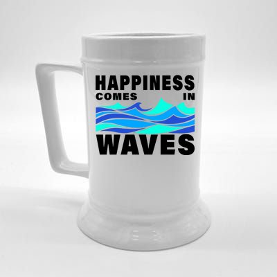 Happiness Comes In Waves Beer Stein