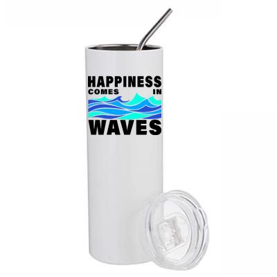 Happiness Comes In Waves Stainless Steel Tumbler