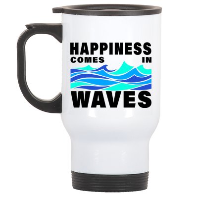 Happiness Comes In Waves Stainless Steel Travel Mug