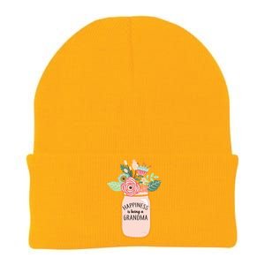 Happiness Is Being A Grandma Flower Knit Cap Winter Beanie