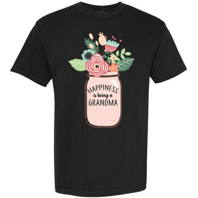 Happiness Is Being A Grandma Flower Garment-Dyed Heavyweight T-Shirt