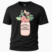 Happiness Is Being A Grandma Flower Cooling Performance Crew T-Shirt