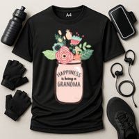 Happiness Is Being A Grandma Flower Cooling Performance Crew T-Shirt