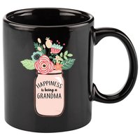 Happiness Is Being A Grandma Flower 11oz C Handle Ceramic Mug