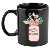 Happiness Is Being A Grandma Flower 11oz C Handle Ceramic Mug