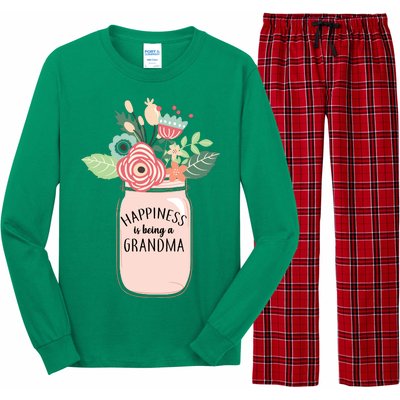 Happiness Is Being A Grandma Flower Long Sleeve Pajama Set