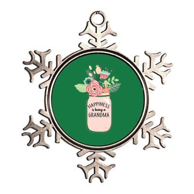 Happiness Is Being A Grandma Flower Metallic Star Ornament