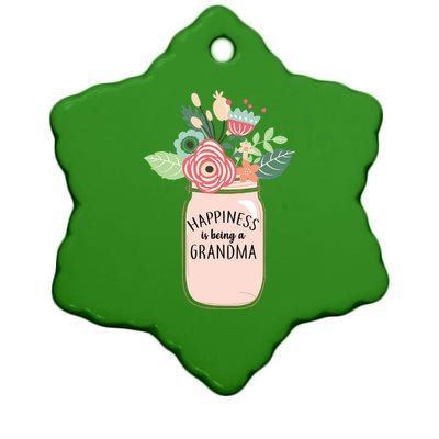 Happiness Is Being A Grandma Flower Ceramic Star Ornament