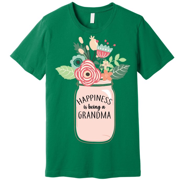 Happiness Is Being A Grandma Flower Premium T-Shirt