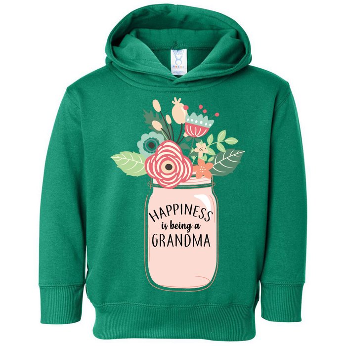 Happiness Is Being A Grandma Flower Toddler Hoodie