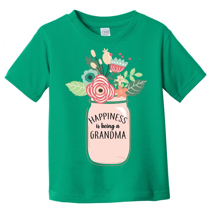 Happiness Is Being A Grandma Flower Toddler T-Shirt