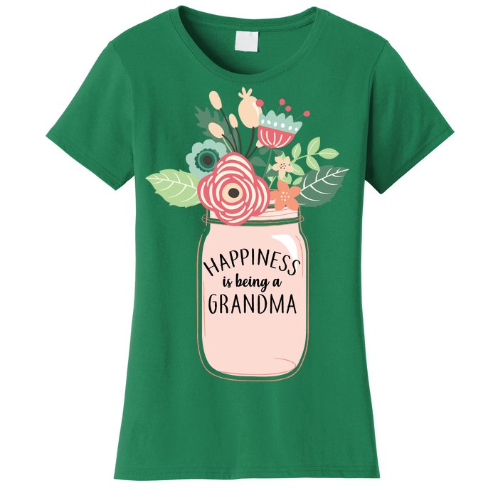 Happiness Is Being A Grandma Flower Women's T-Shirt