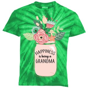 Happiness Is Being A Grandma Flower Kids Tie-Dye T-Shirt