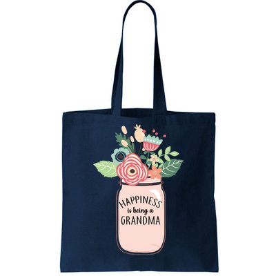 Happiness Is Being A Grandma Flower Tote Bag