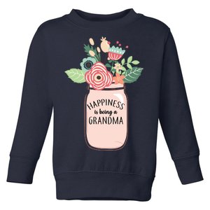 Happiness Is Being A Grandma Flower Toddler Sweatshirt