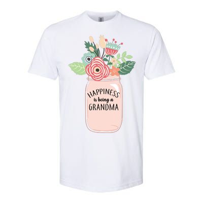 Happiness Is Being A Grandma Flower Softstyle® CVC T-Shirt