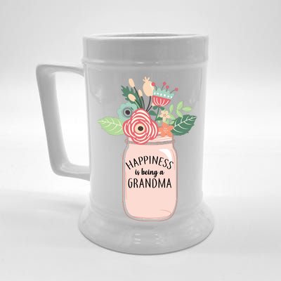 Happiness Is Being A Grandma Flower Beer Stein