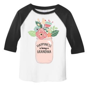 Happiness Is Being A Grandma Flower Toddler Fine Jersey T-Shirt