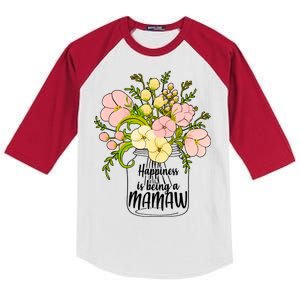 Happiness Is Being A Mamaw Kids Colorblock Raglan Jersey